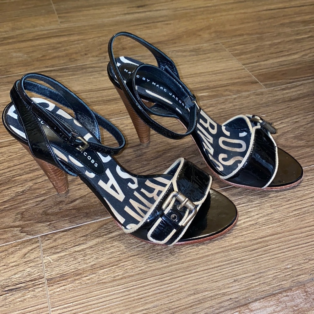 Marc by Marc Jacobs Black patent leather heels slingback size EUR 36.5, US 6